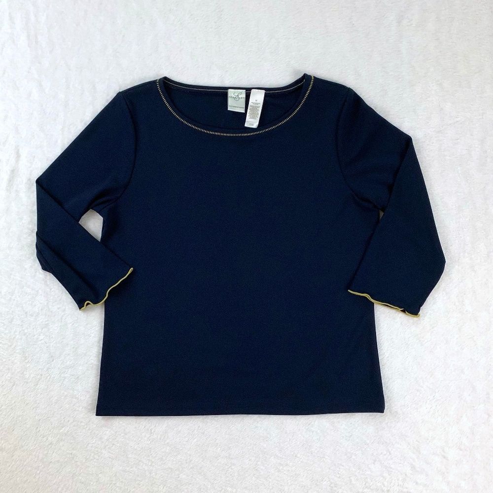 Emma James 3/4 Sleeve Stitching Detail Blouse